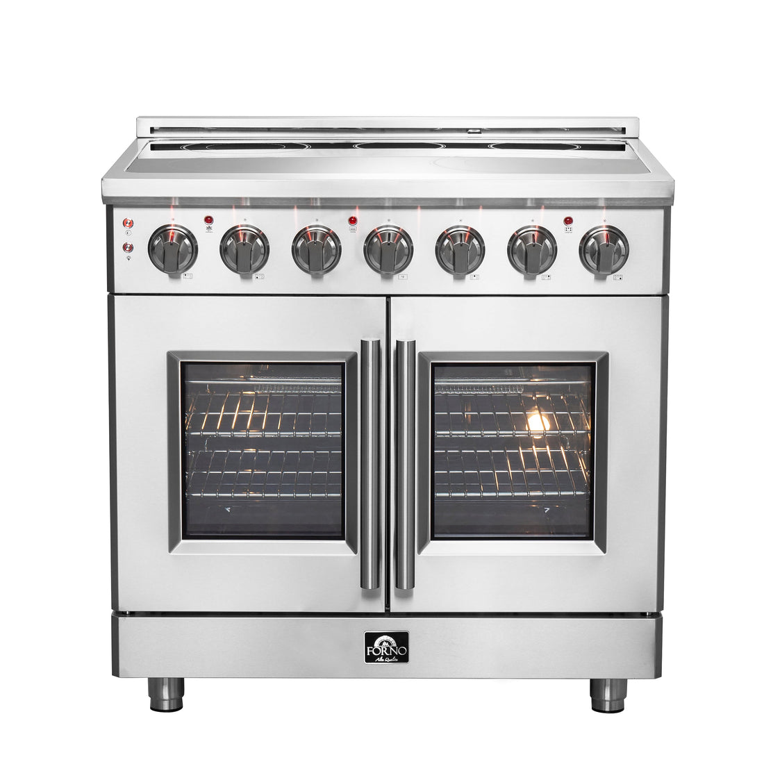 Forno Massimo 36-inch French-door electric range in stainless steel