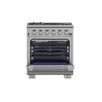Forno Capriasca 30" Freestanding Gas Range All Stainless Steel, 5 Brass Burners 100,000 BTU, Wok Support