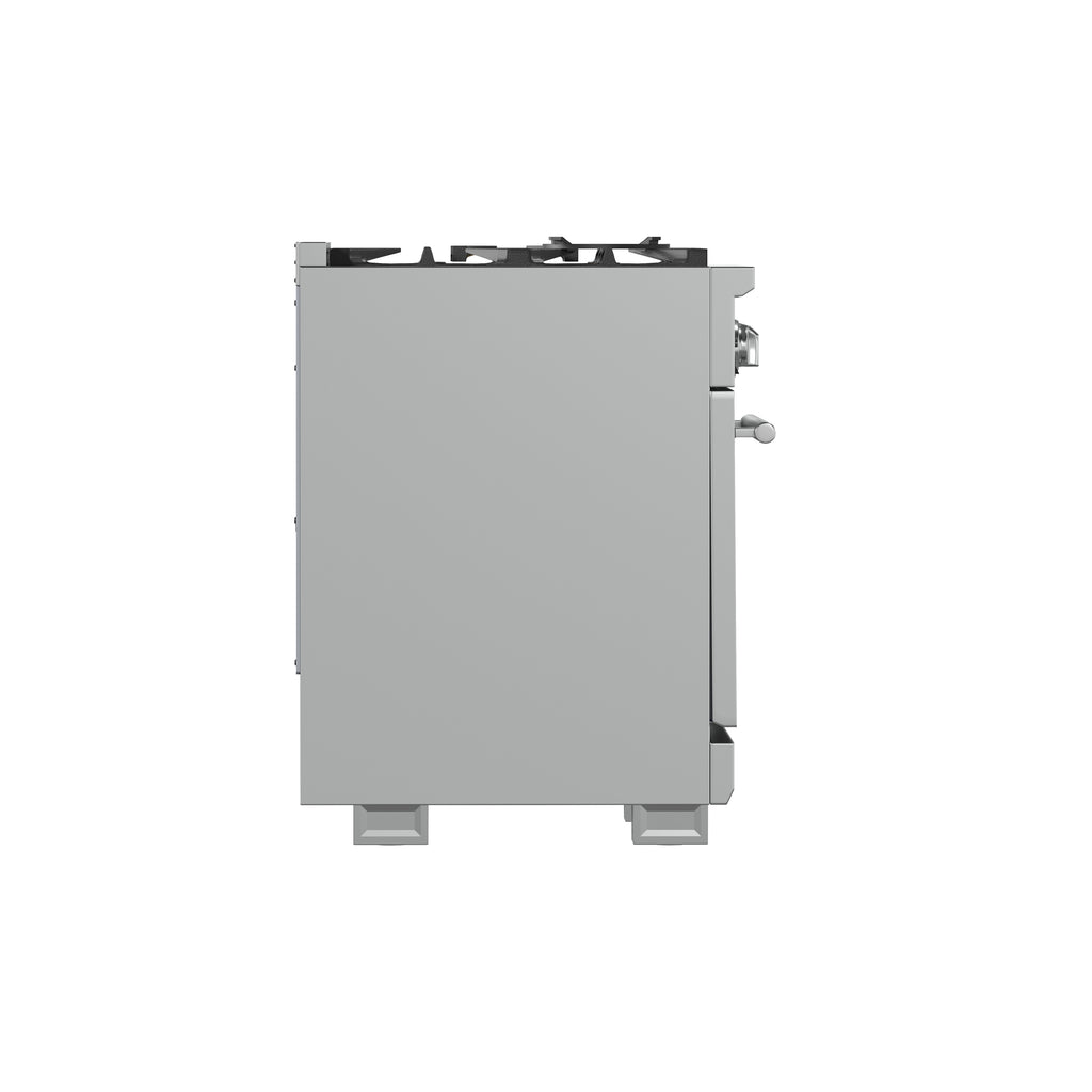 Forno Capriasca 30" Freestanding Gas Range All Stainless Steel, 5 Brass Burners 100,000 BTU, Wok Support