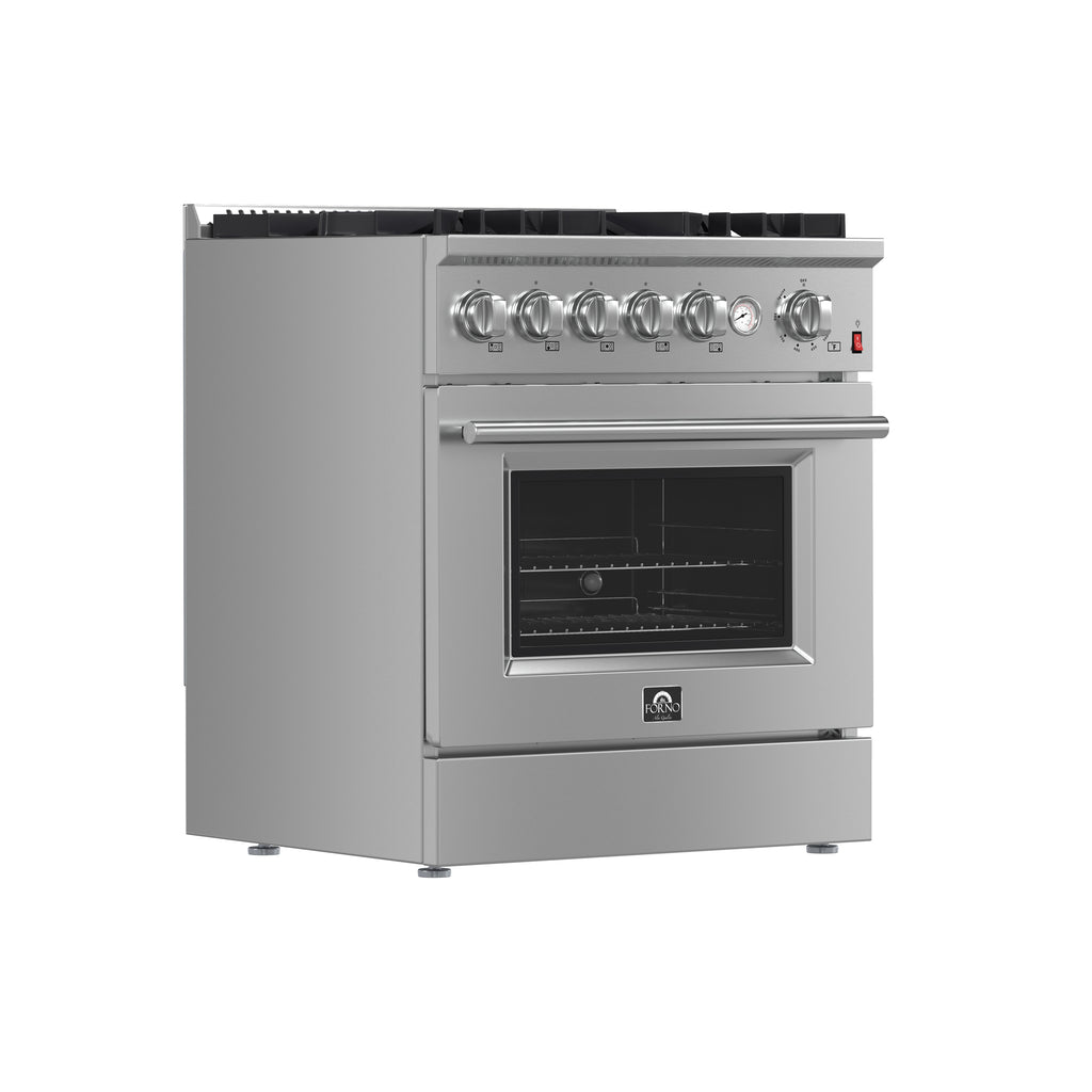 Forno Giovanni 30" Freestanding Gas Range All Stainless Steel, 5 Sealed Burners 67,000 BTU
