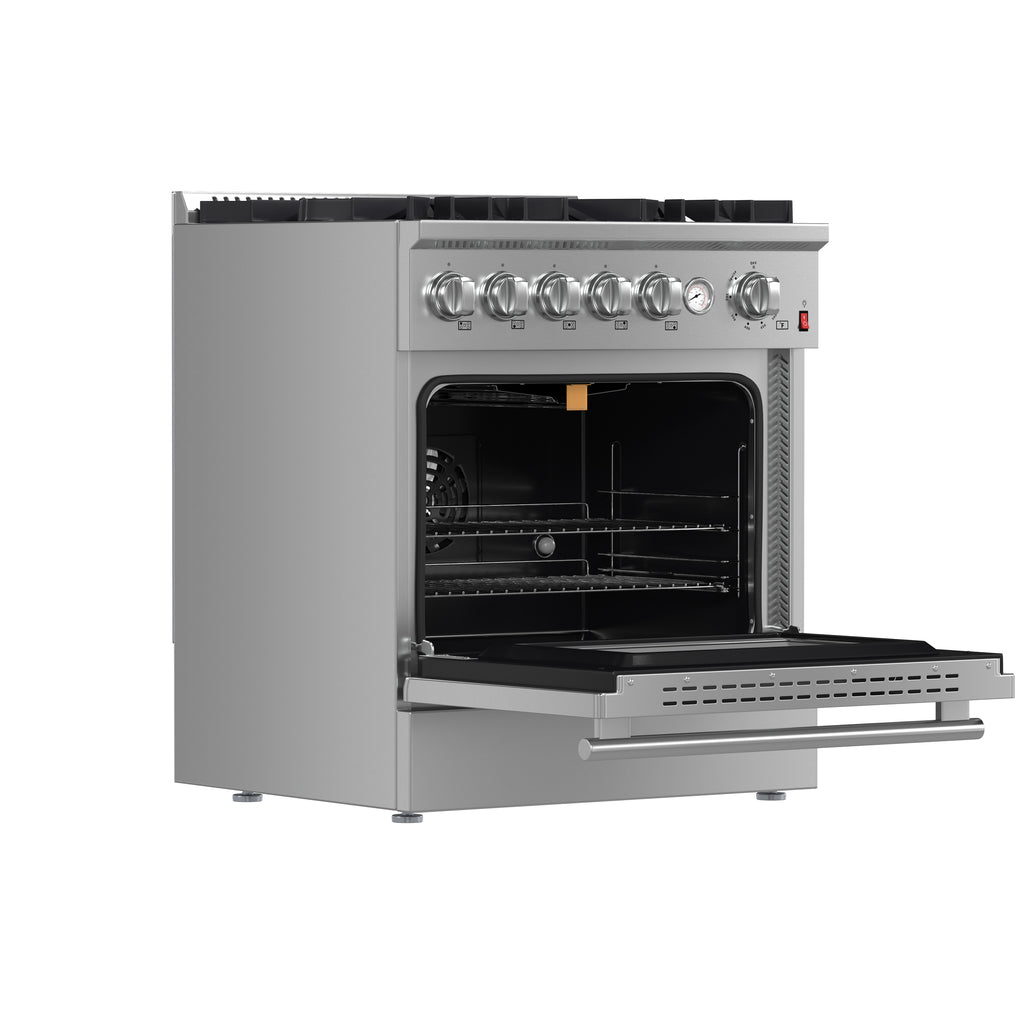 Forno Giovanni 30" Freestanding Gas Range All Stainless Steel, 5 Sealed Burners 67,000 BTU
