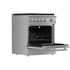 Forno Giovanni 30" Freestanding Gas Range All Stainless Steel, 5 Sealed Burners 67,000 BTU