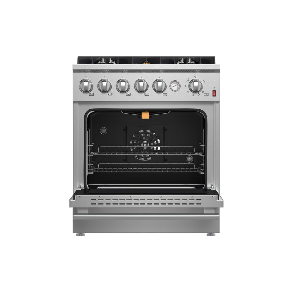Forno Giovanni 30" Freestanding Gas Range All Stainless Steel, 5 Sealed Burners 67,000 BTU
