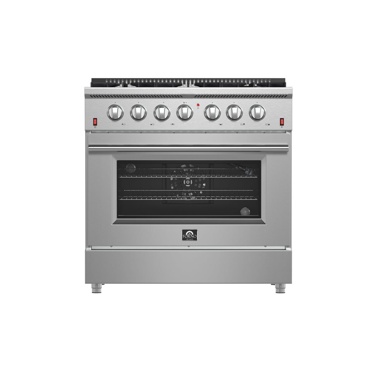 Forno Galiano 36" Freestanding Gas Range Stainless Steel, 6 Burners, 83,000 BTU, 5.36 cu.ft. Convection Oven