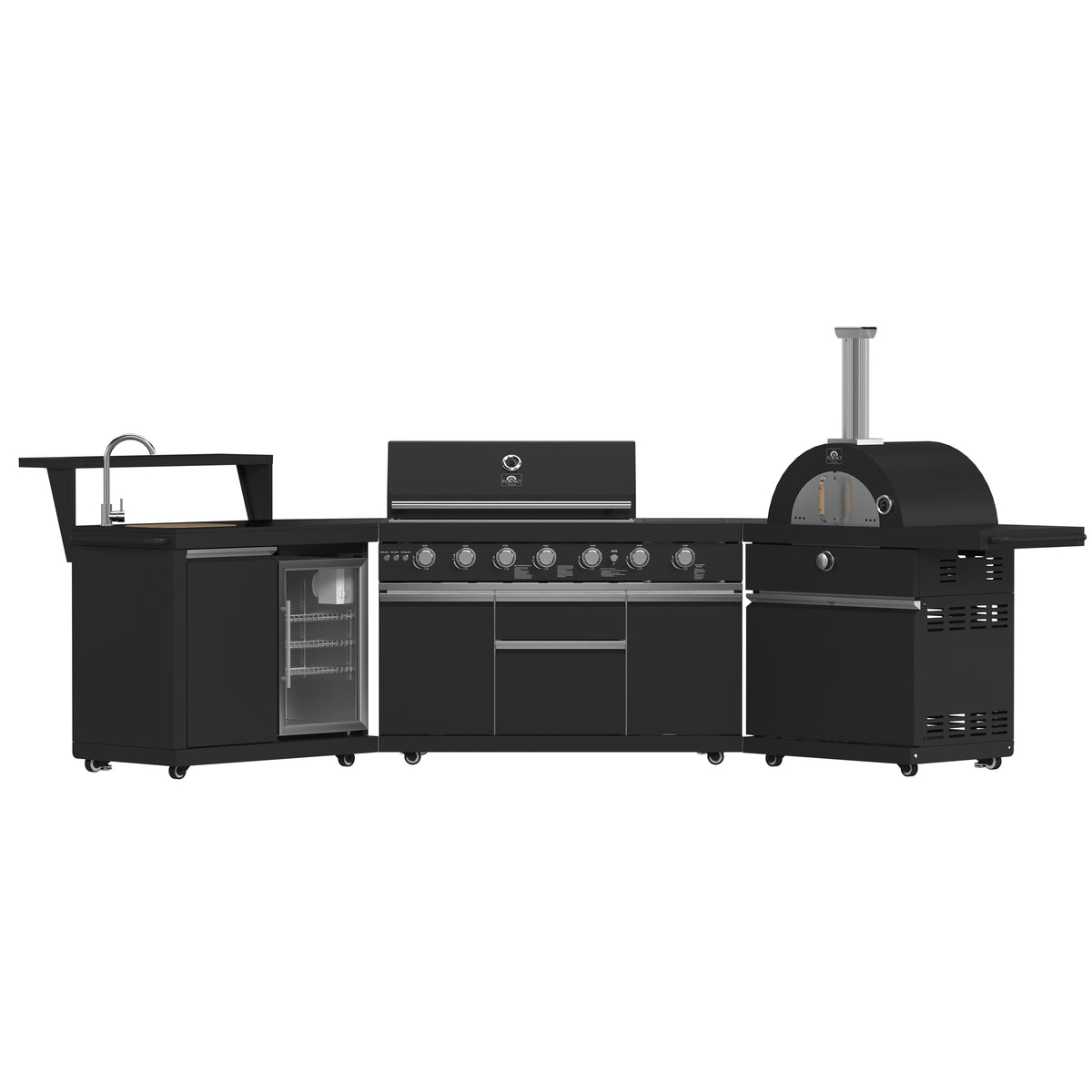 Forno All'Aperto 87,600 BTU BBQ with 4 Stainless-Steel Burners with Infrared Burners & Side Burner