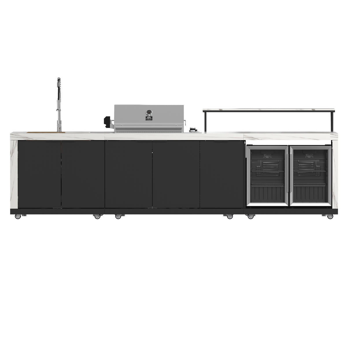 Forno Rimini Outdoor Kitchen 30" BBQ 62,600 BTU, 3 Burners with Sear & Rotisserie, 4.8 cu.ft. Beverage Center