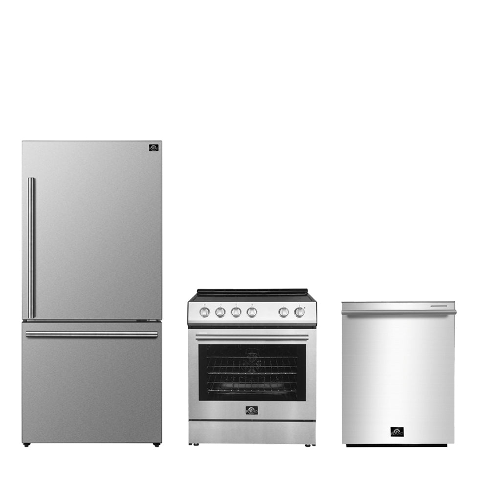 Forno Premium 3-Piece Kitchen Bundle - Leonardo Espresso 30" Stainless Steel Range