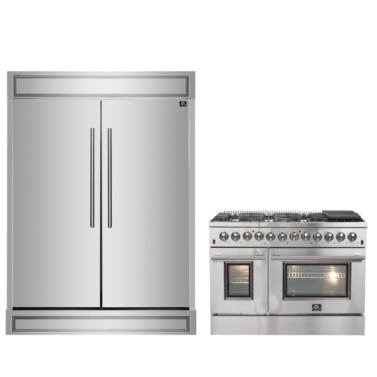 Forno Premium 2-Piece Kitchen Bundle - Galiano 48" Stainless Steel Dual Fuel Range