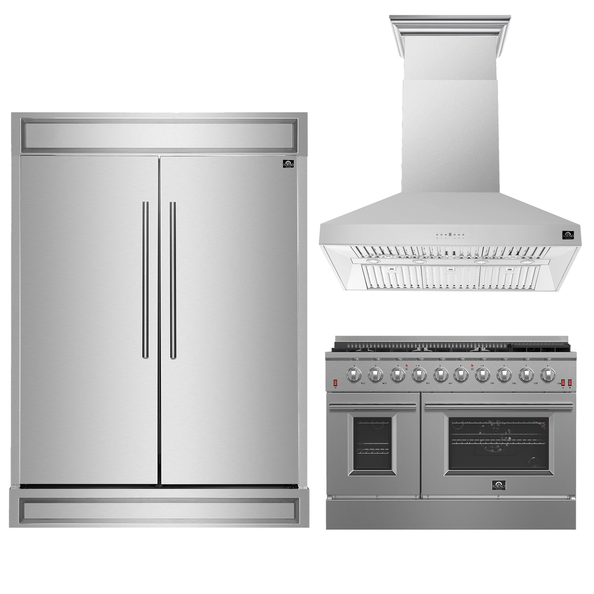 Forno Premium 3-Piece Kitchen Bundle - FORNO Galiano 48" Freestanding Gas Range
