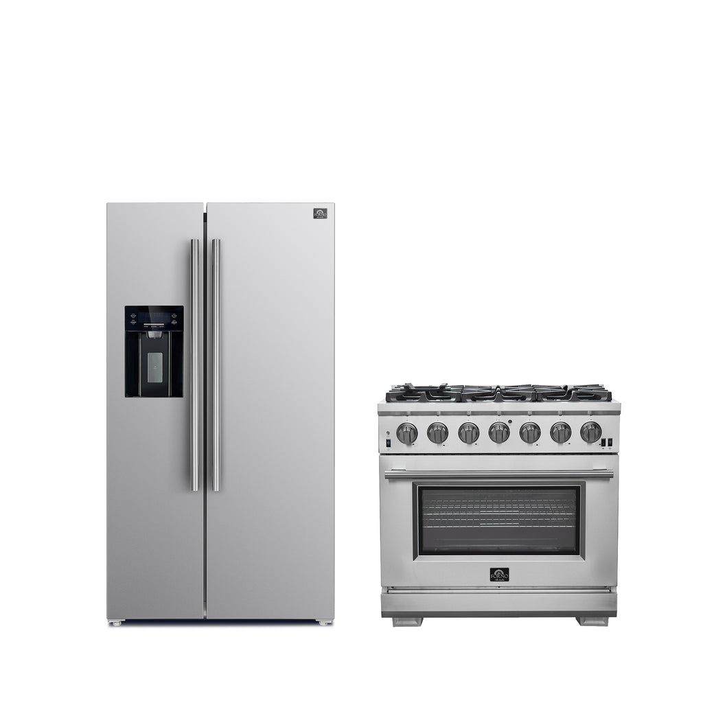 Forno Premium 2-Piece Kitchen Bundle -Capriasca 36" Stainless Steel Range