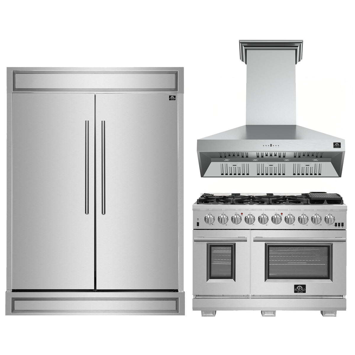 Forno Premium 3-Piece Kitchen Bundle - FORNO Capriasca 48" Freestanding Gas Range