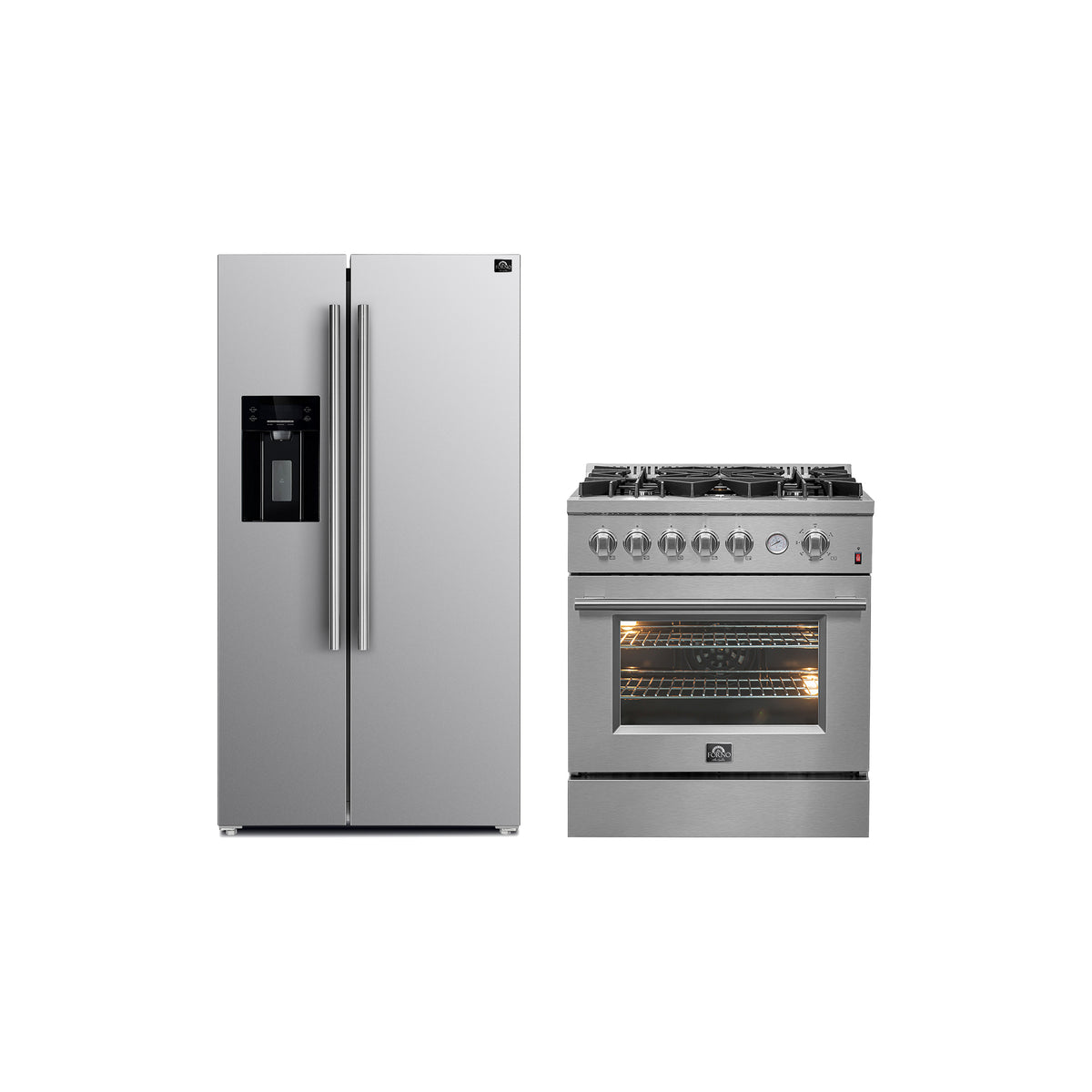 Forno Premium 2-Piece Kitchen Bundle - Giovanni 30" Gas Range Stainless Steel