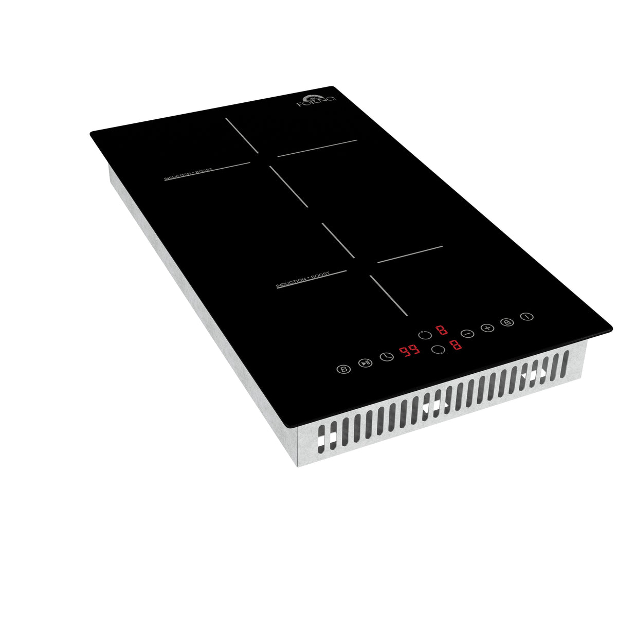 Forno Parco 12" Induction Cooktop, 2 Zones, 3600W, Touch Control, 9 Power Levels, Booster, Timer