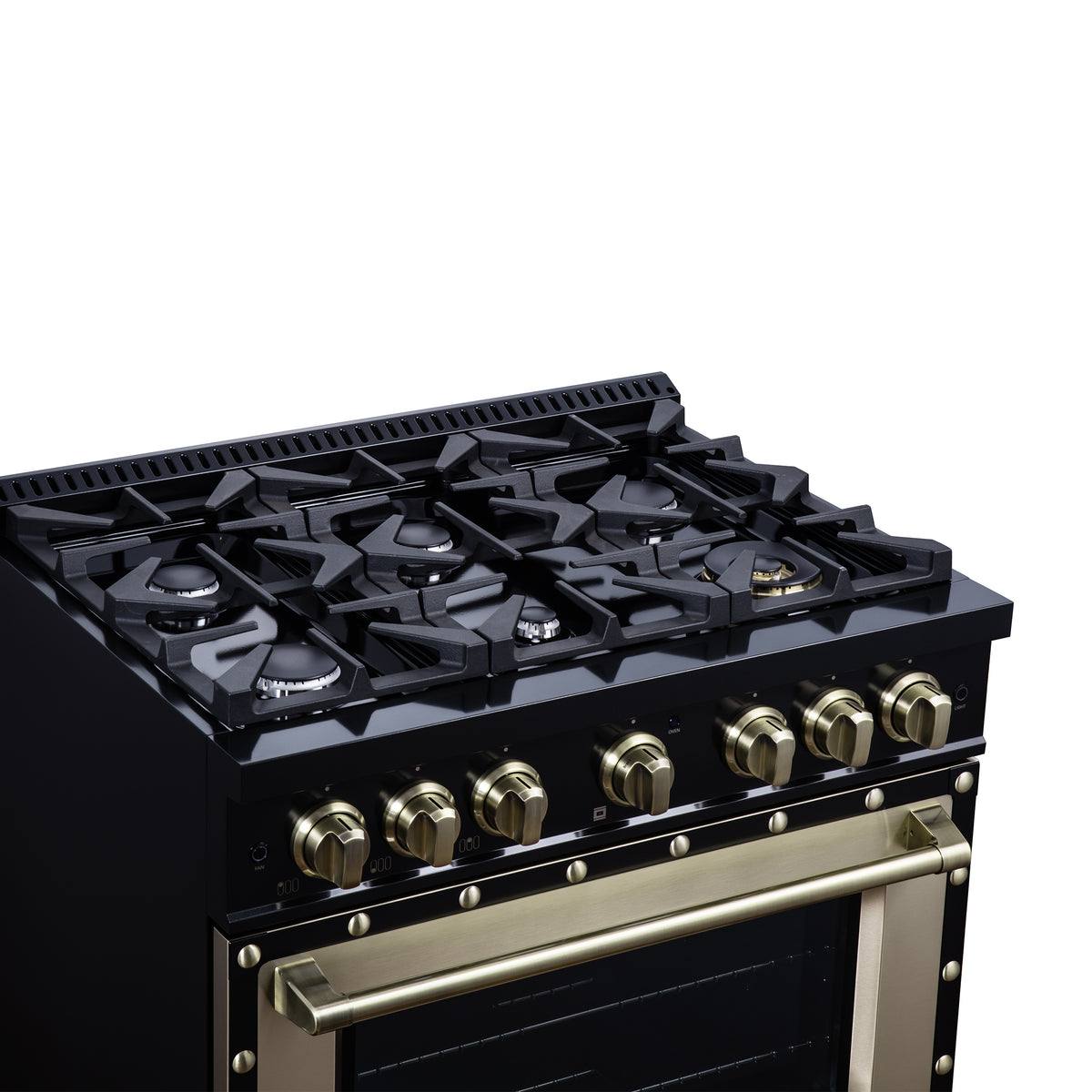 Forno Ambassador 36" Dual Fuel Range in Black, 6 Sealed Burners, 71 000 BTU Cooktop Output