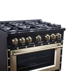 Forno Ambassador 36" Dual Fuel Range in Black, 6 Sealed Burners, 71 000 BTU Cooktop Output