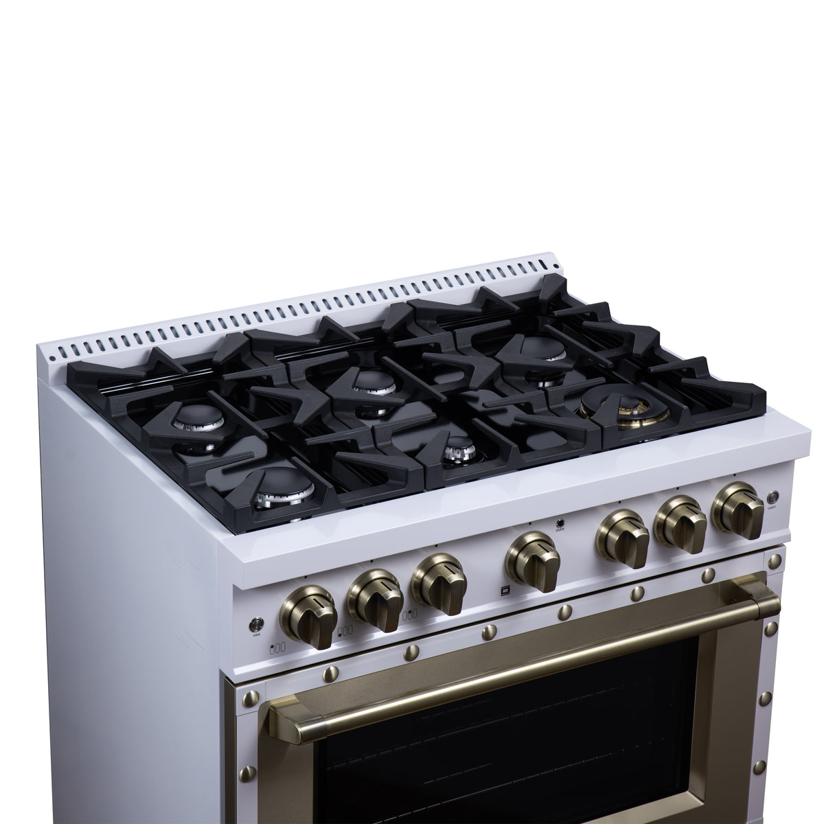 Forno Ambassador 36" Dual Fuel Range in White, 6 Sealed Burners, 71 000 BTU Cooktop Output