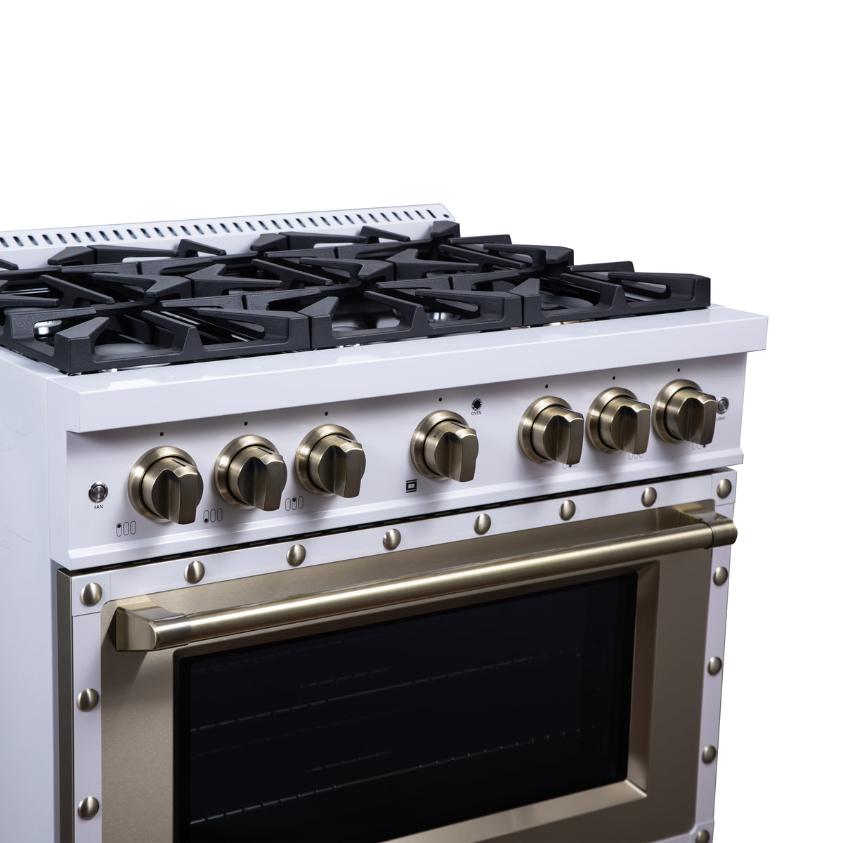 Forno Ambassador 36" Dual Fuel Range in White, 6 Sealed Burners, 71 000 BTU Cooktop Output