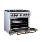 Forno Ambassador 36" Dual Fuel Range in White, 6 Sealed Burners, 71 000 BTU Cooktop Output