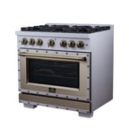 Forno Ambassador 36" Dual Fuel Range in White, 6 Sealed Burners, 71 000 BTU Cooktop Output