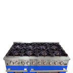 Forno Capriasca 48" Dual Fuel Range Stainless Steel with 8 Brass Burners, 160,000 BTU
