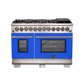 Forno Capriasca 48" Dual Fuel Range Stainless Steel with 8 Brass Burners, 160,000 BTU