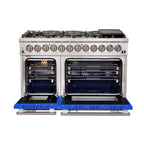 Forno Capriasca 48" Dual Fuel Range Stainless Steel with 8 Brass Burners, 160,000 BTU