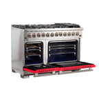 Forno Capriasca 48" Dual Fuel Range Stainless Steel with 8 Brass Burners, 160,000 BTU