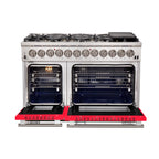 Forno Capriasca 48" Dual Fuel Range Stainless Steel with 8 Brass Burners, 160,000 BTU