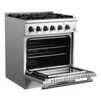Forno Marco 30" Dual Fuel Range Stainless Steel, 4 Sealed Burners - 37,000 BTU