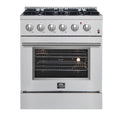 Forno Marco 30" Dual Fuel Range Stainless Steel, 4 Sealed Burners - 37,000 BTU