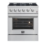 Forno Marco 30" Dual Fuel Range Stainless Steel, 4 Sealed Burners - 37,000 BTU