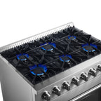 Forno Marco 36" Dual Fuel Range Stainless Steel, 6 Sealed Burners - 67,000 BTU