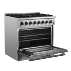 Forno Marco 36" Dual Fuel Range Stainless Steel, 6 Sealed Burners - 67,000 BTU