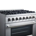Forno Marco 36" Dual Fuel Range Stainless Steel, 6 Sealed Burners - 67,000 BTU
