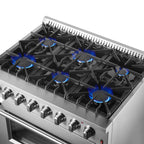 Forno Marco 36" Dual Fuel Range Stainless Steel, 6 Sealed Burners - 67,000 BTU