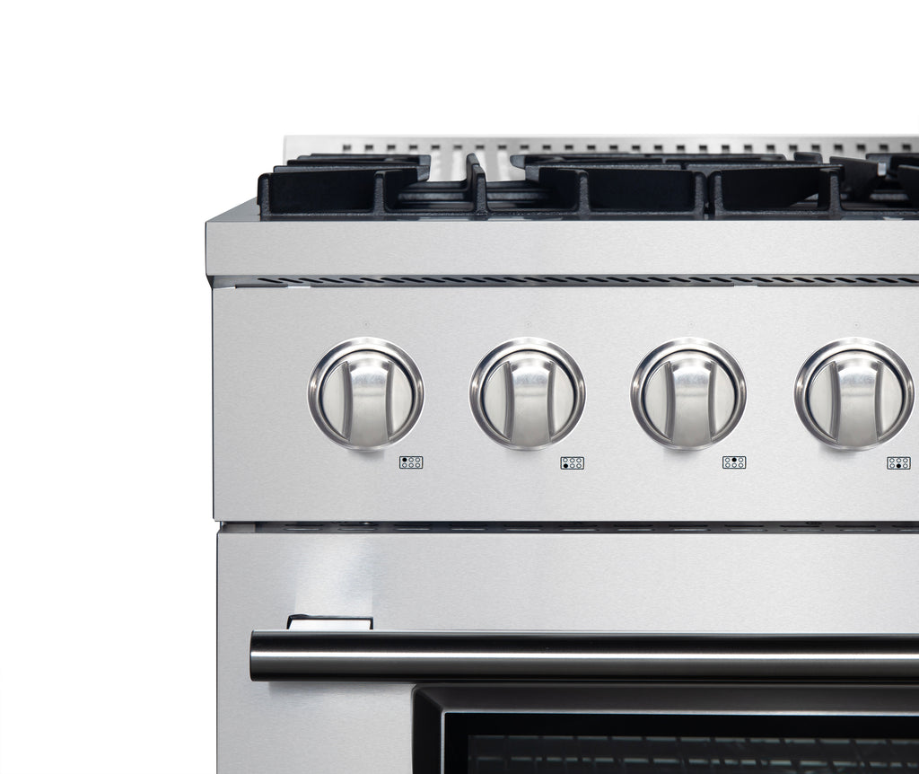 Forno Marco 36" Dual Fuel Range Stainless Steel, 6 Sealed Burners - 67,000 BTU