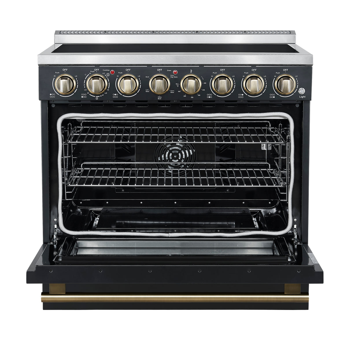 Forno Paolo 36" Black Freestanding Electric Range, Stainless Steel, 5.44 cu.ft., True Convection Oven