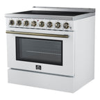 Forno Paolo 36" White Freestanding Electric Range, Stainless Steel, 5.44 cu.ft., True Convection Oven