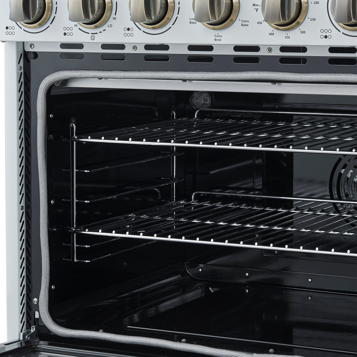 Forno Paolo 36" White Freestanding Electric Range, Stainless Steel, 5.44 cu.ft., True Convection Oven