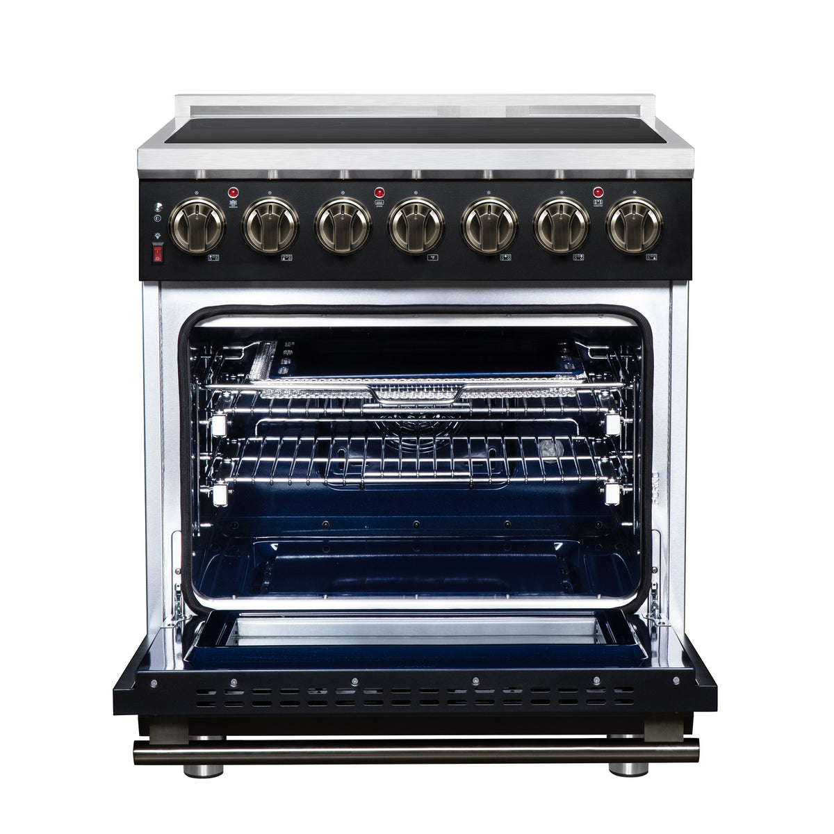Forno Massimo 30" Freestanding Electric range, 5 radiant burners, 4.32 cf. True Convection oven, Air fryer kit