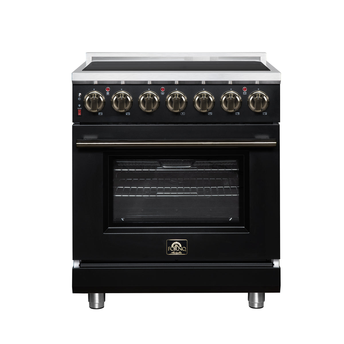 Forno Massimo 30" Freestanding Electric range, 5 radiant burners, 4.32 cf. True Convection oven, Air fryer kit