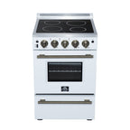 Forno Loiano 24" Freestanding Electric Range in White, 4 Elements 6,000 W Cooktop