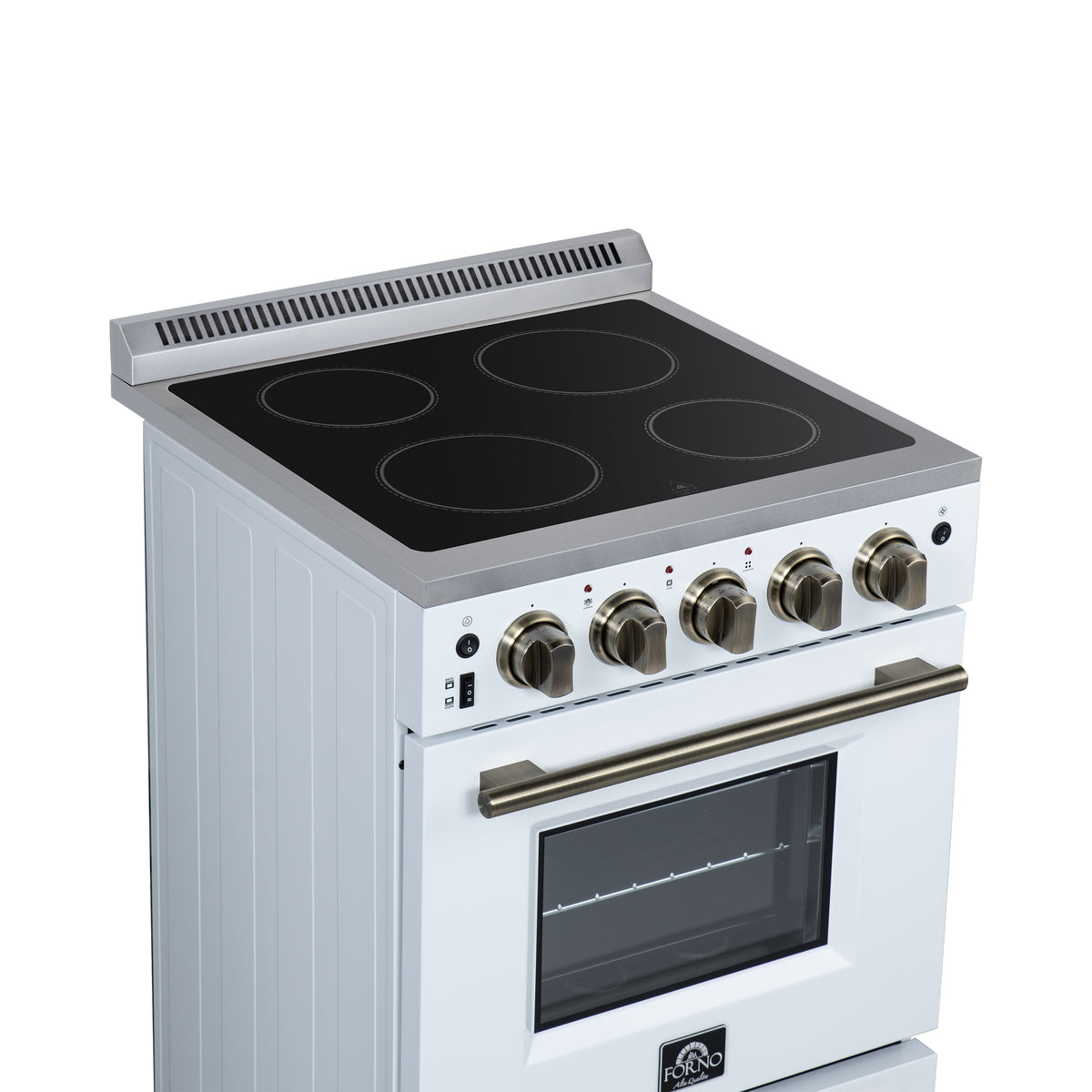 Forno Loiano 24" Freestanding Electric Range in White, 4 Elements 6,000 W Cooktop