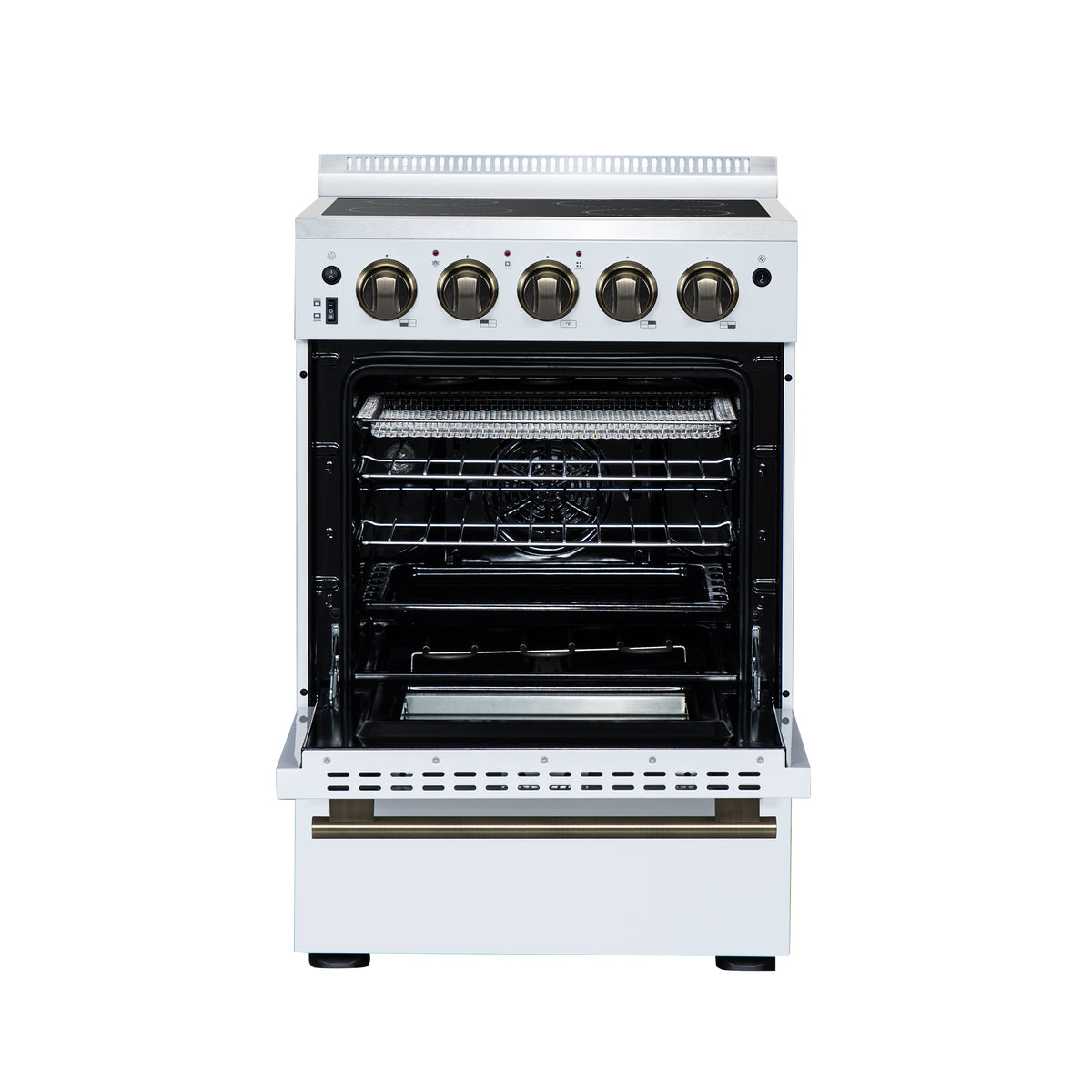 Forno Loiano 24" Freestanding Electric Range in White, 4 Elements 6,000 W Cooktop