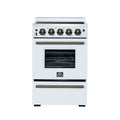 Forno Loiano 24" Freestanding Electric Range in White, 4 Elements 6,000 W Cooktop