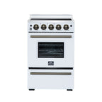 Forno Loiano 24" Freestanding Electric Range in White, 4 Elements 6,000 W Cooktop
