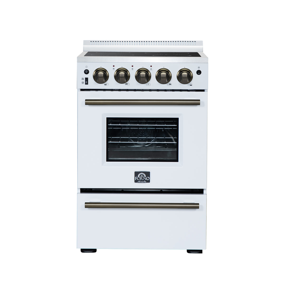 Forno Loiano 24" Freestanding Electric Range in White, 4 Elements 6,000 W Cooktop