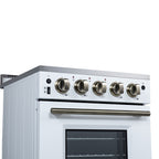 Forno Loiano 24" Freestanding Electric Range in White, 4 Elements 6,000 W Cooktop