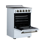 Forno Loiano 24" Freestanding Electric Range in White, 4 Elements 6,000 W Cooktop