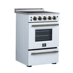 Forno Loiano 24" Freestanding Electric Range in White, 4 Elements 6,000 W Cooktop